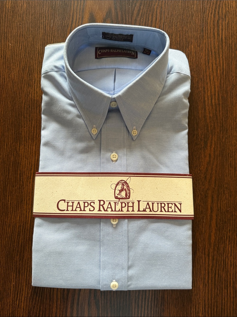 Vintage Chaps Ralph Lauren Blue Button-Down Dress Shirt